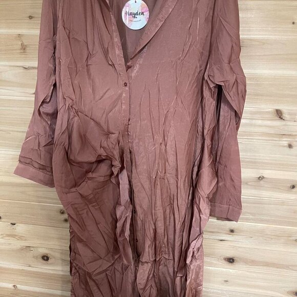 Pink Wrap Tie Dress Just - Picture 3 of 6